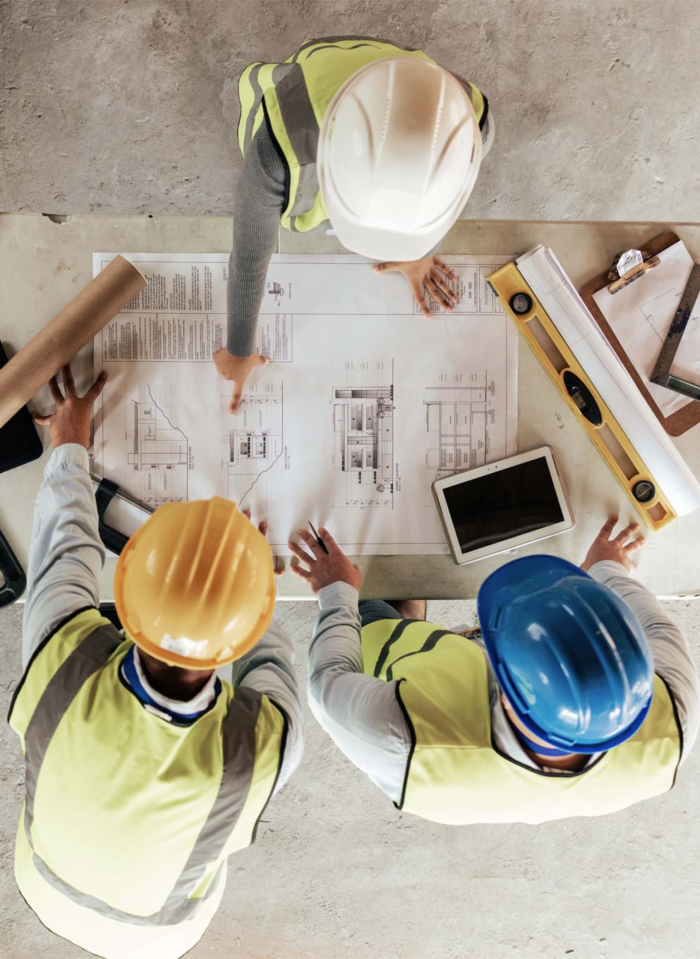 admins working over a work table